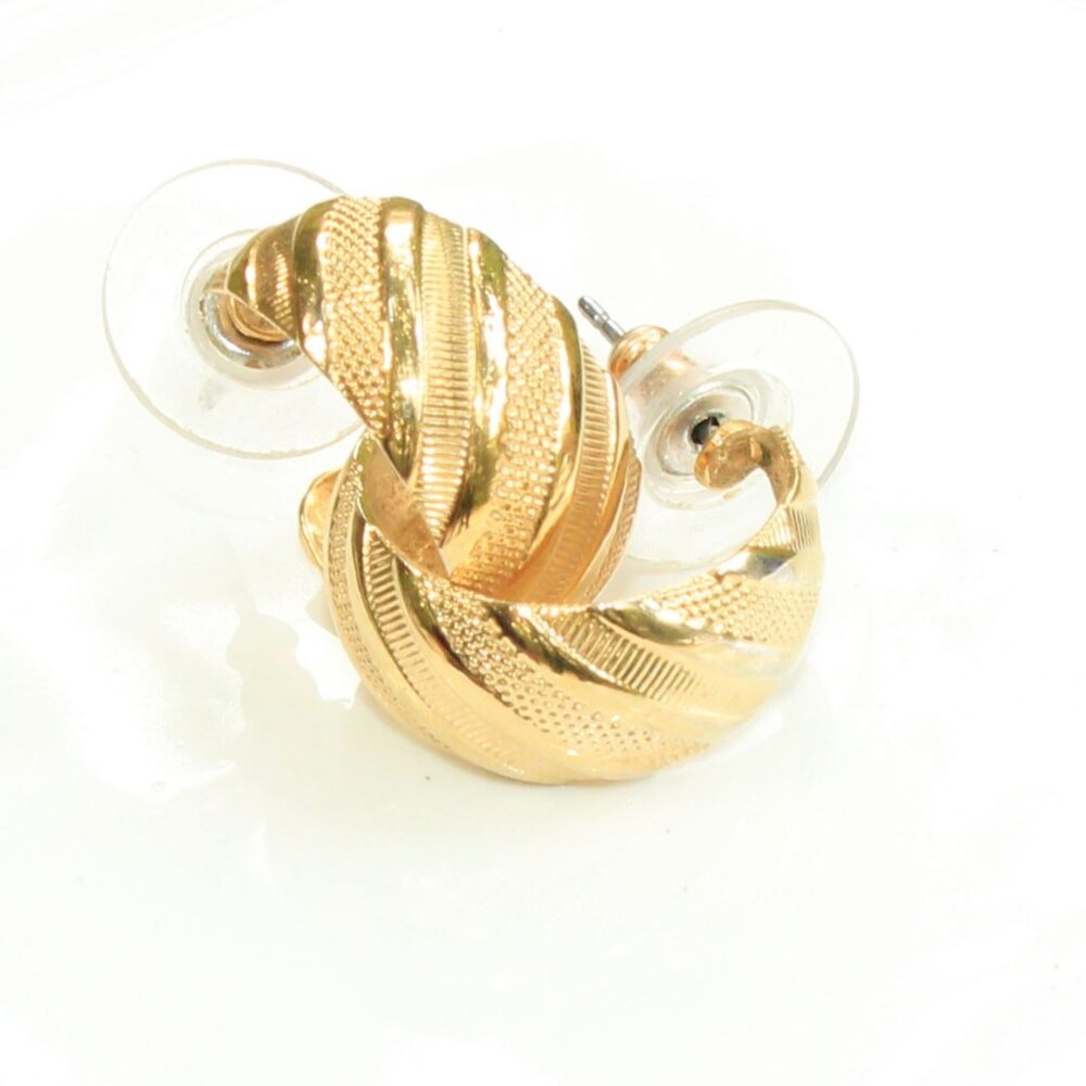 Vintage Gold Tone Hoop Earrings